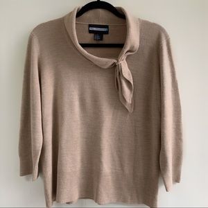 Tan Tie Neck Sweater Size XL by  Requirements